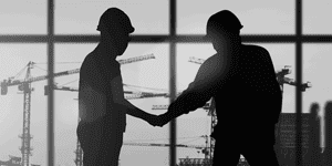2 Workers Shaking Hands Over UPS Strike Prep